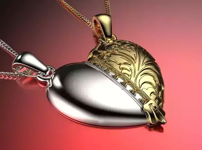 Valentine  double side pendant half heart pendant for couples