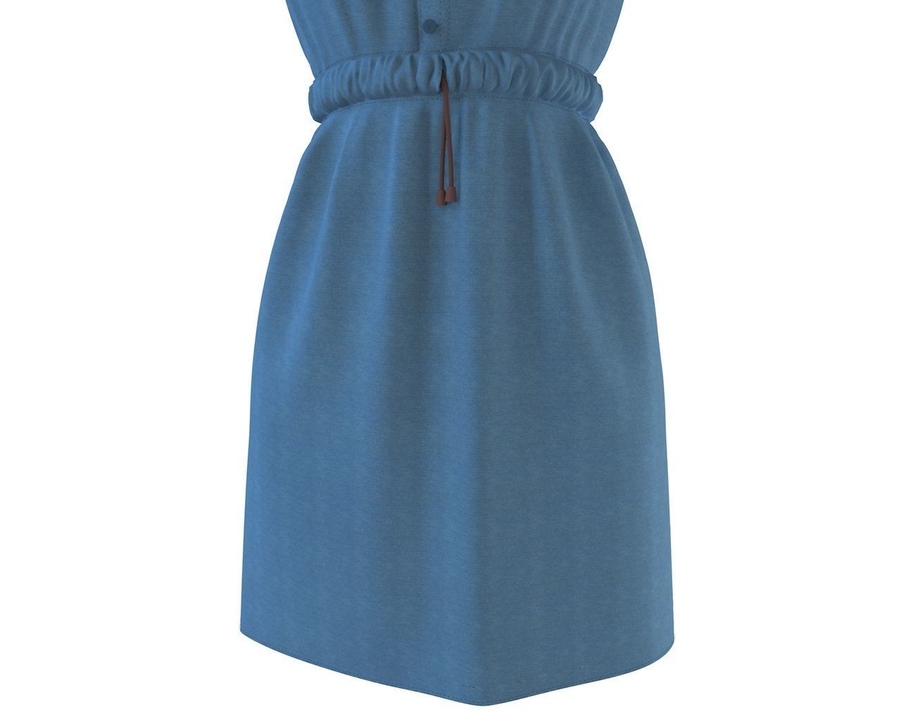 Stylish Designer Women Denim Tunic Dress  3D model 3D model_10