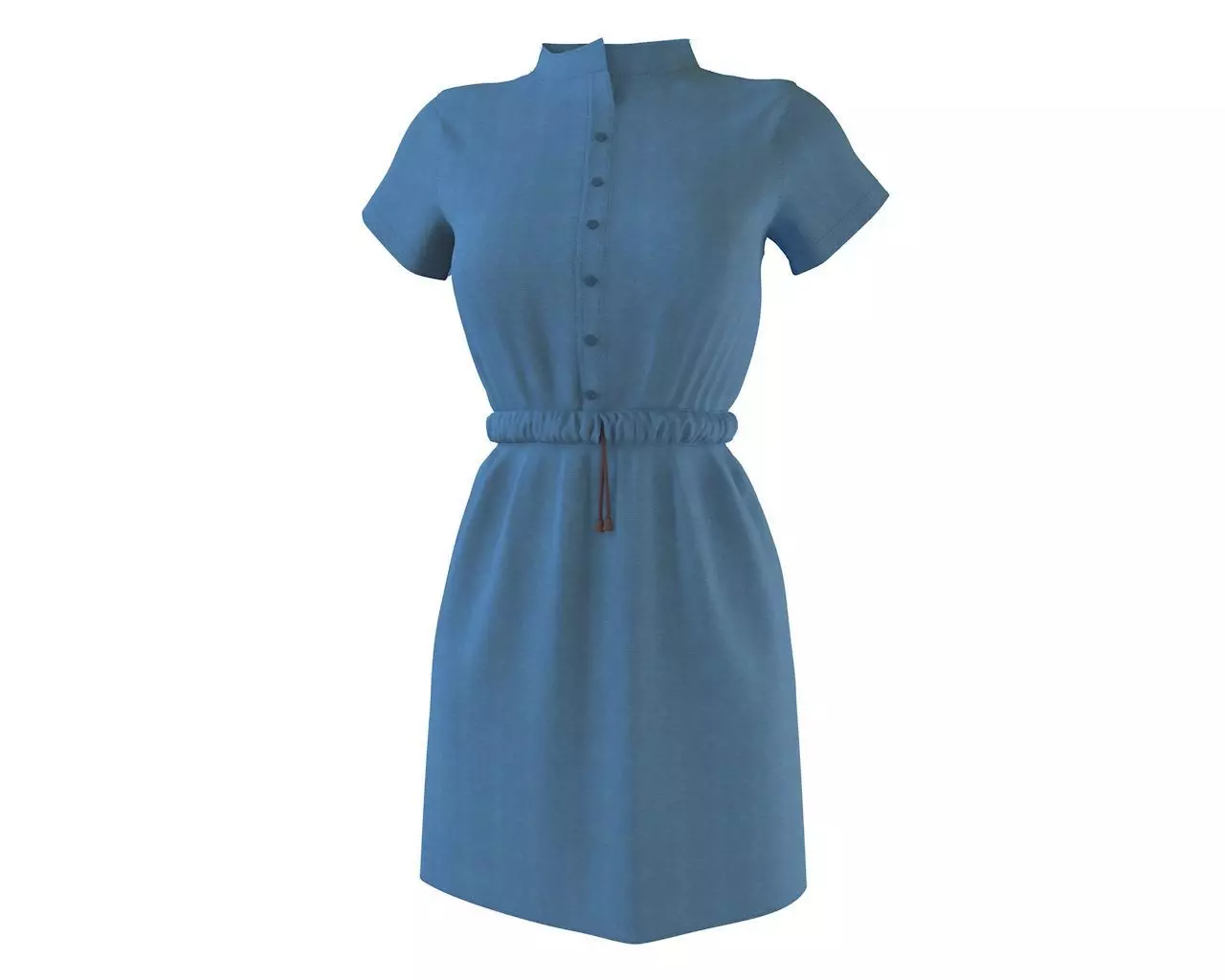 Stylish Designer Women Denim Tunic Dress  3D model 3D model_0