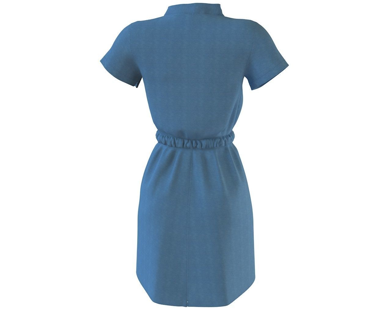 Stylish Designer Women Denim Tunic Dress  3D model 3D model_6