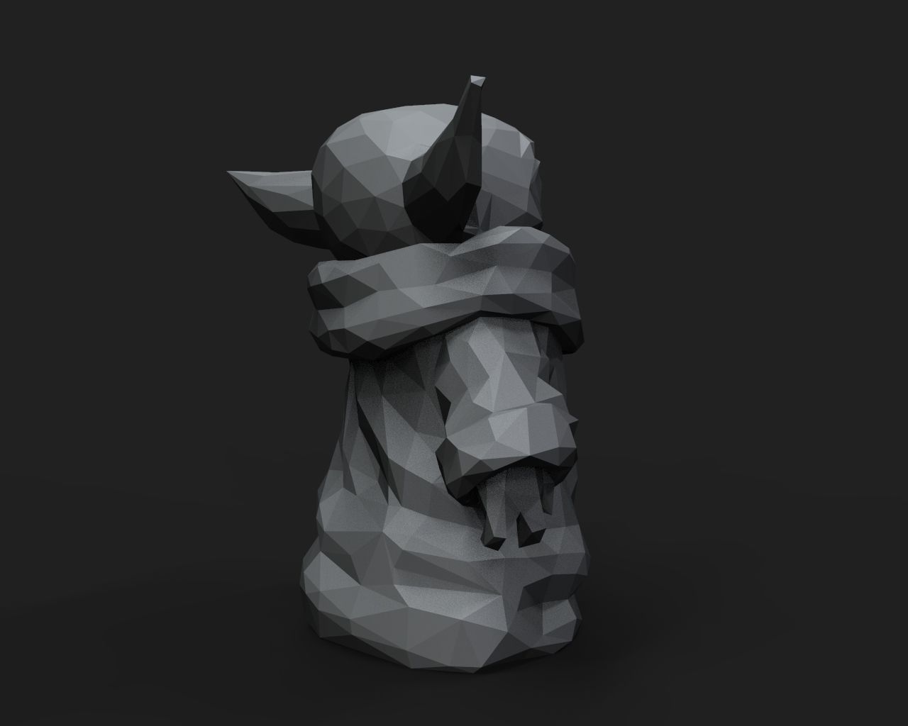Baby Yoda Low Poly 3D print model_11