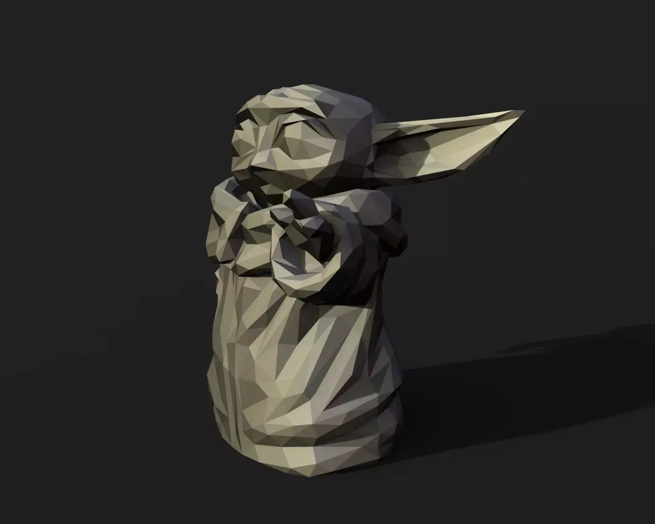 Baby Yoda Low Poly 3D print model_0