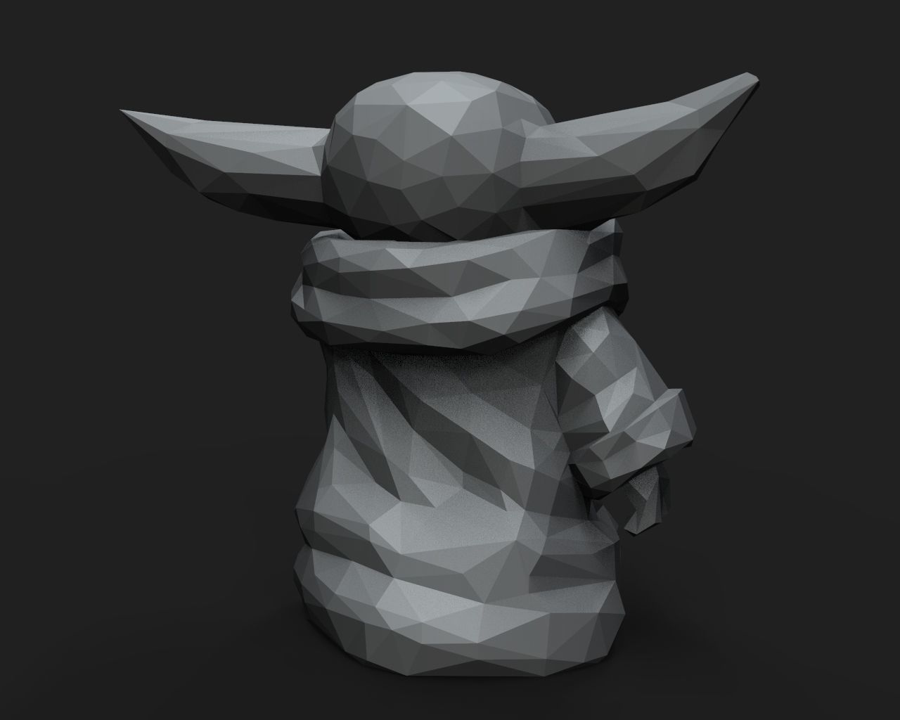 Baby Yoda Low Poly 3D print model_9