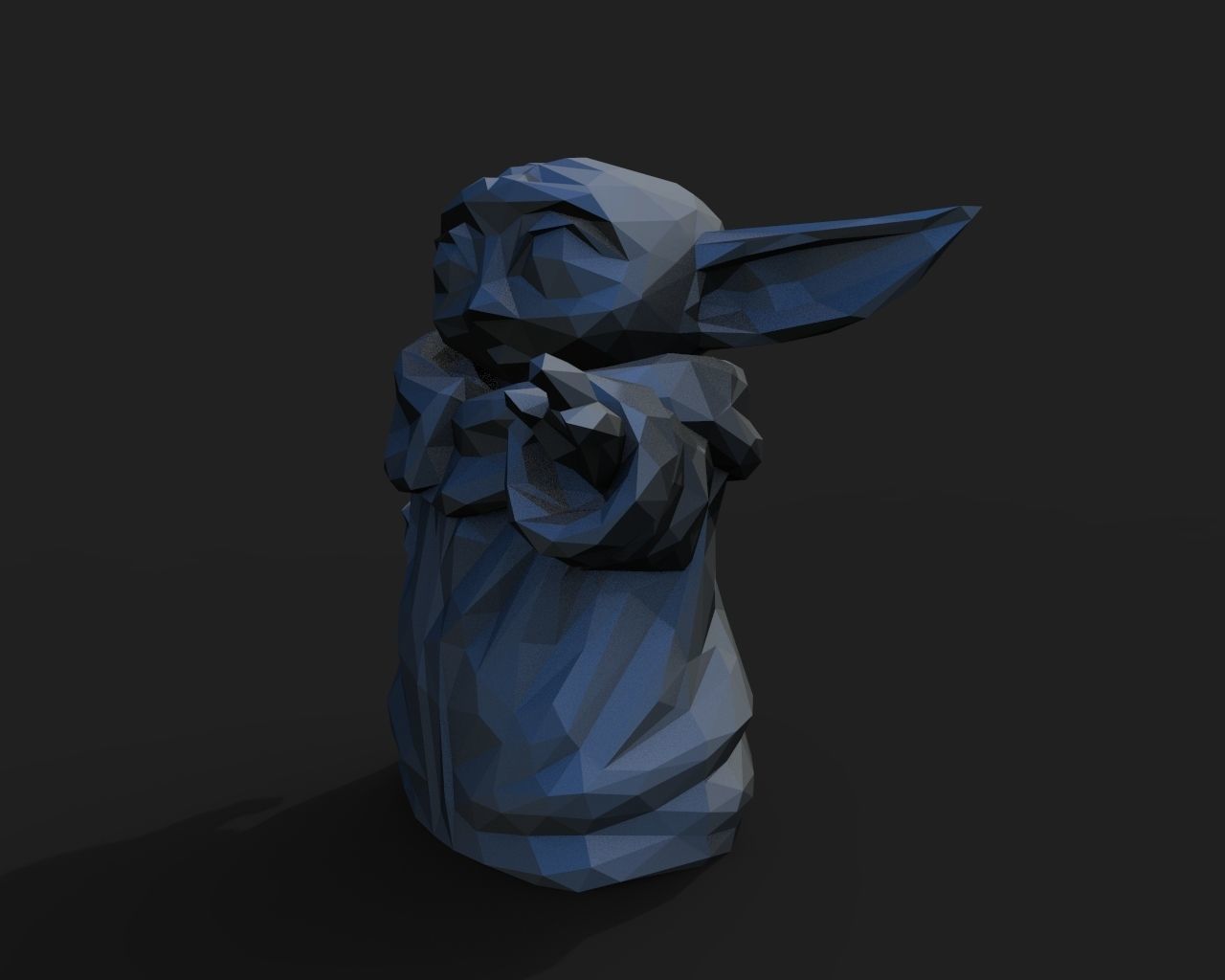 Baby Yoda Low Poly 3D print model_18