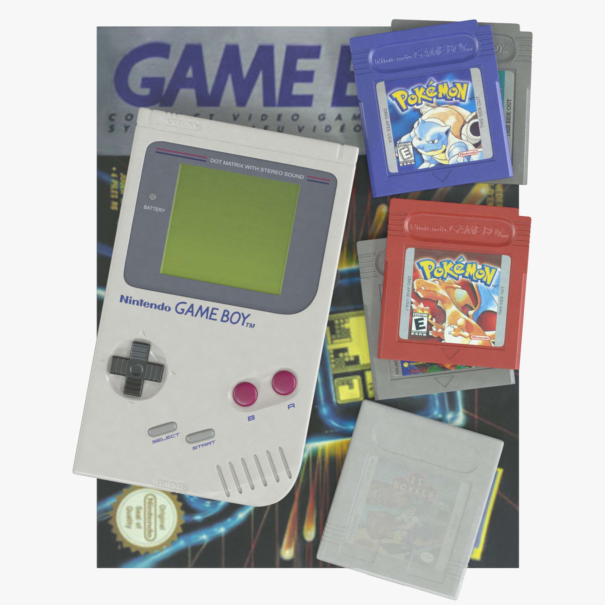 Nintendo Game Boy 3D model_9