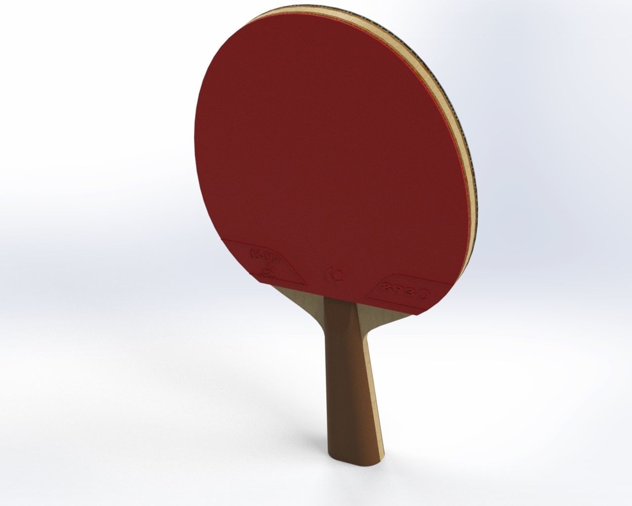 Ping Pong Paddle Low-poly 3D model_9