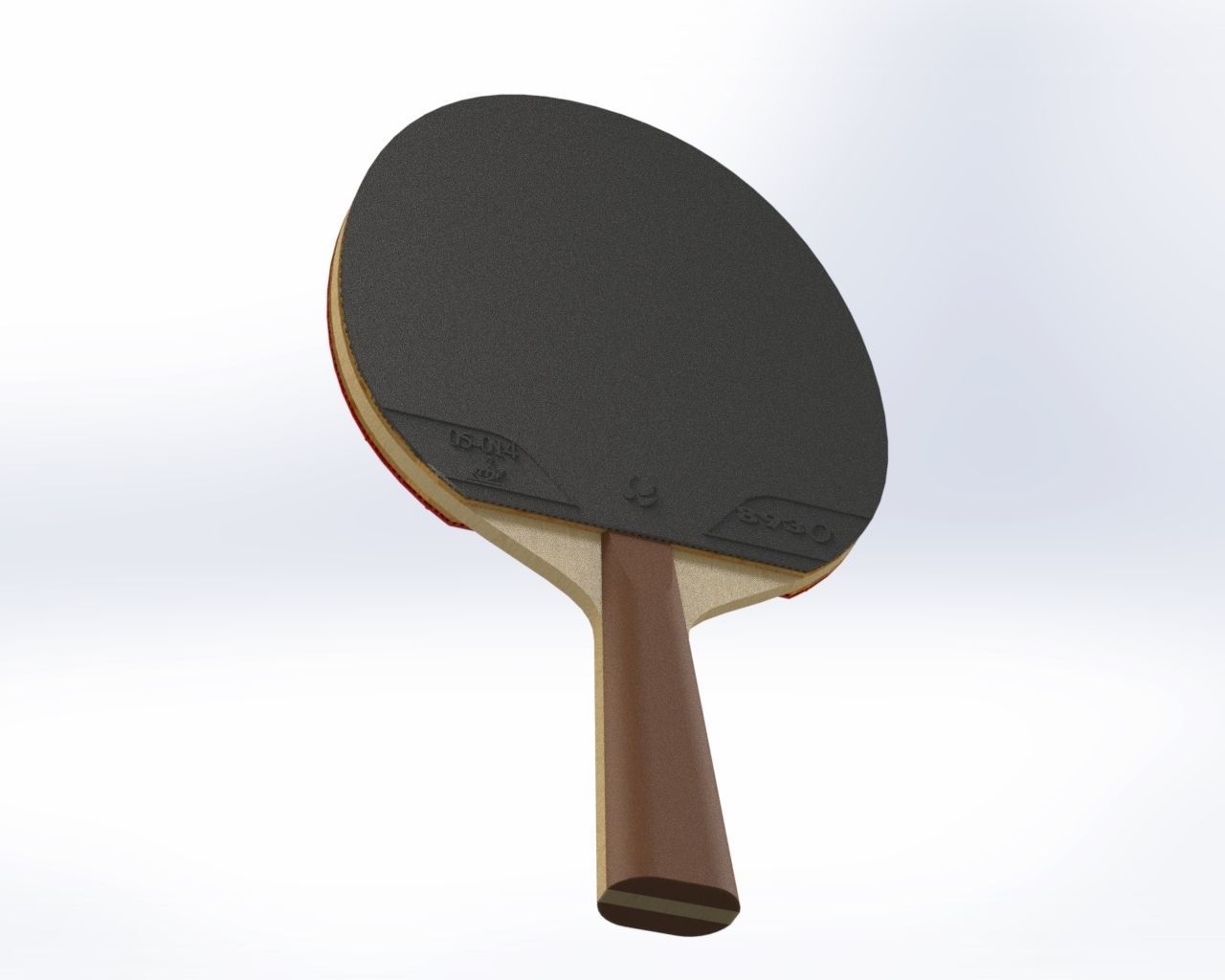 Ping Pong Paddle Low-poly 3D model_10