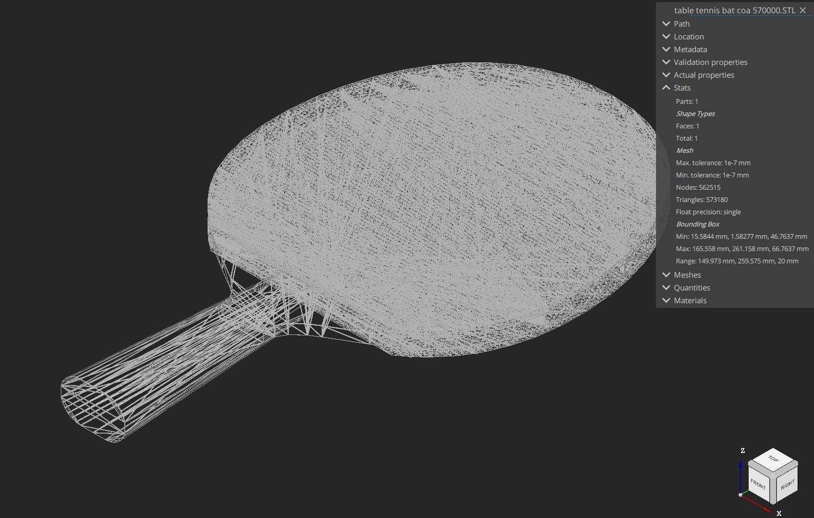 Ping Pong Paddle Low-poly 3D model_7