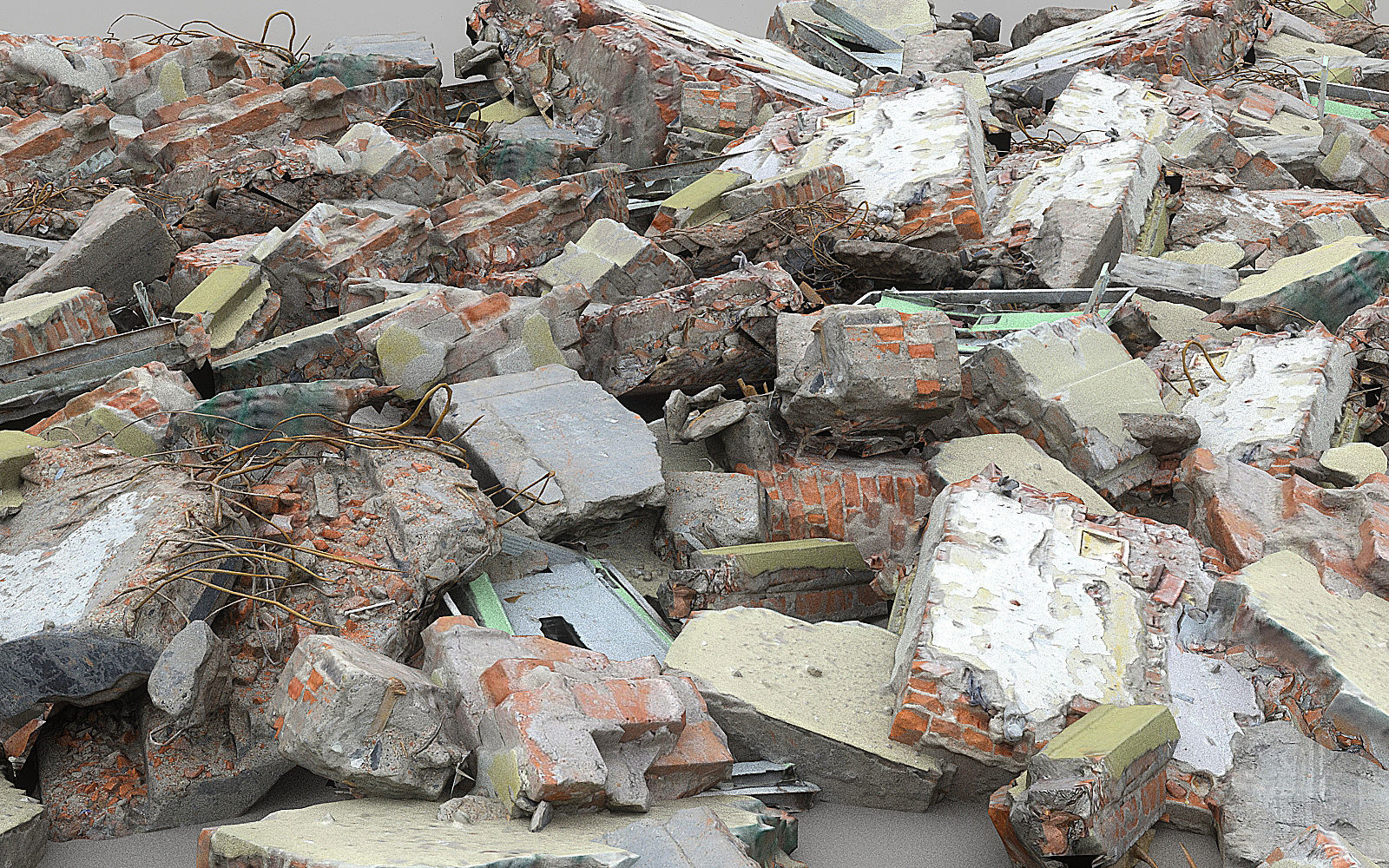 Demolished building Low-poly 3D model_8