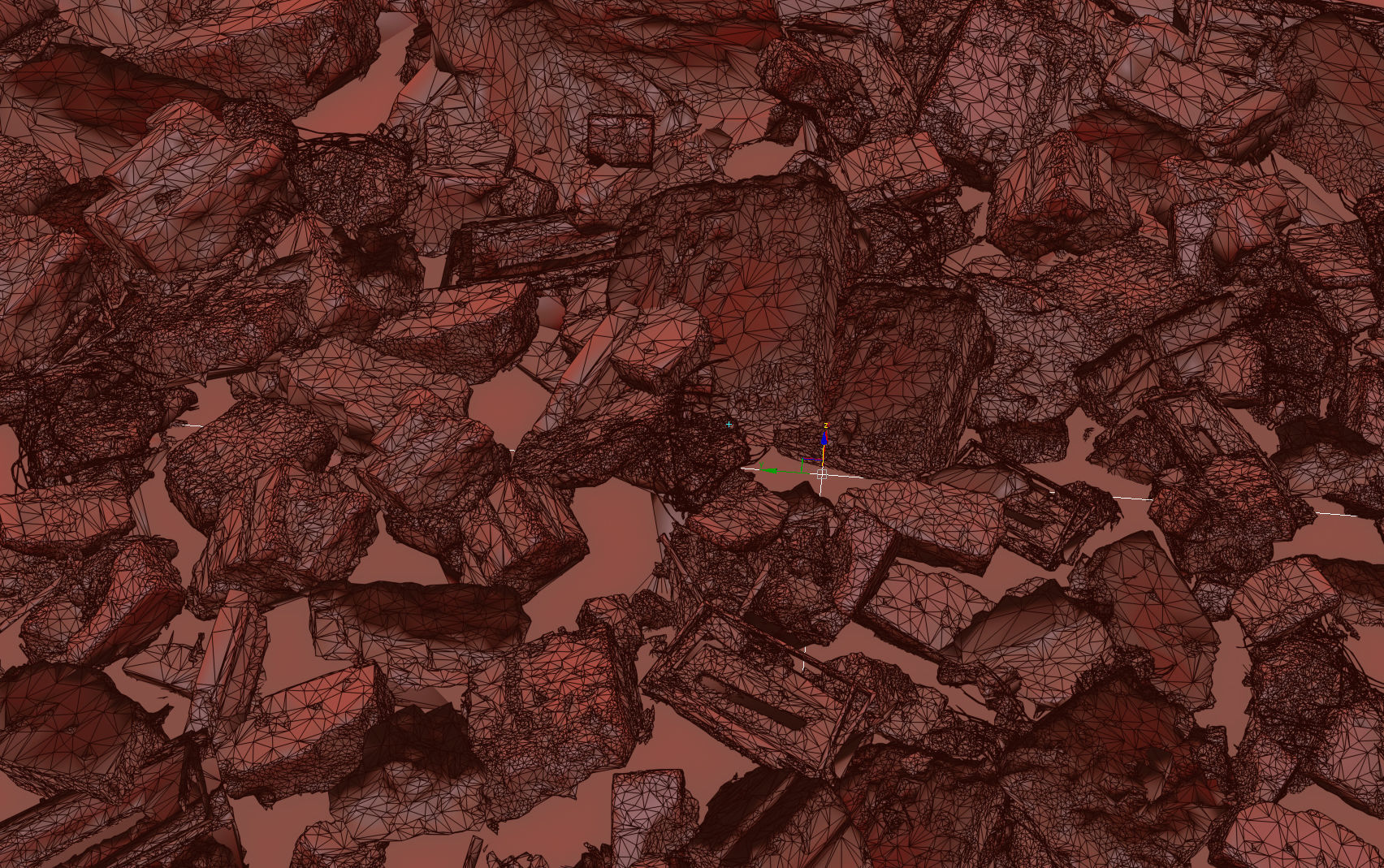 Demolished building Low-poly 3D model_7