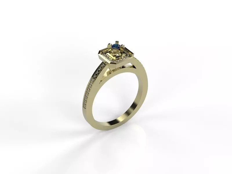 Kolco gold engagement ring with stone Free 3D print model