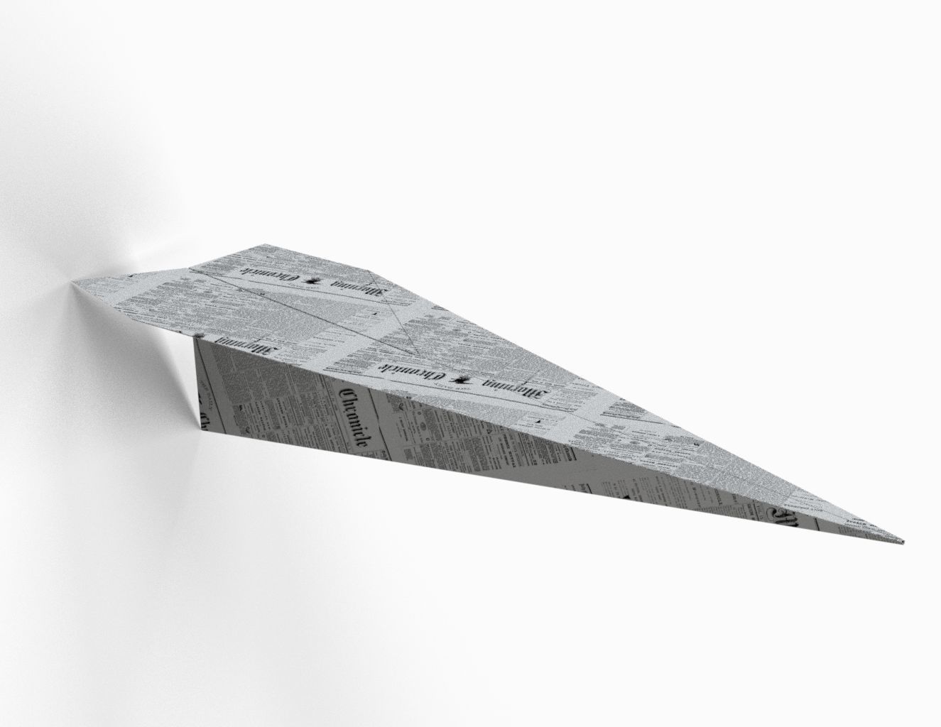 paper airplane Low-poly 3D model_2