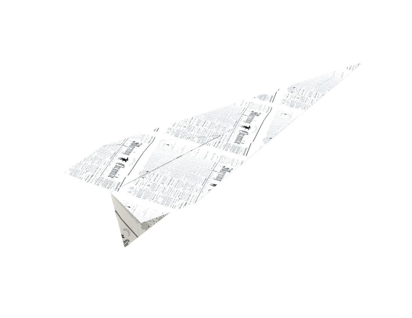 paper airplane Low-poly 3D model_4