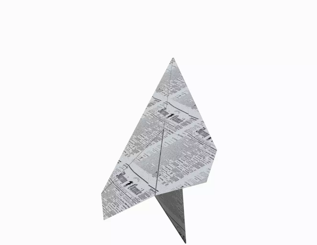 paper airplane Low-poly 3D model_0