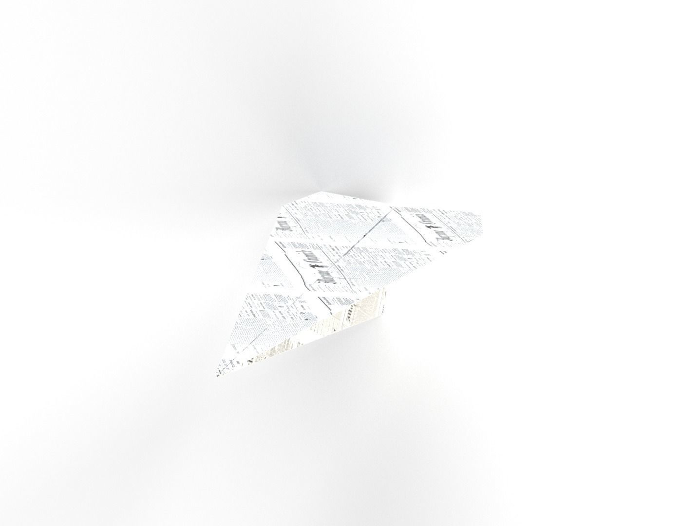 paper airplane Low-poly 3D model_3