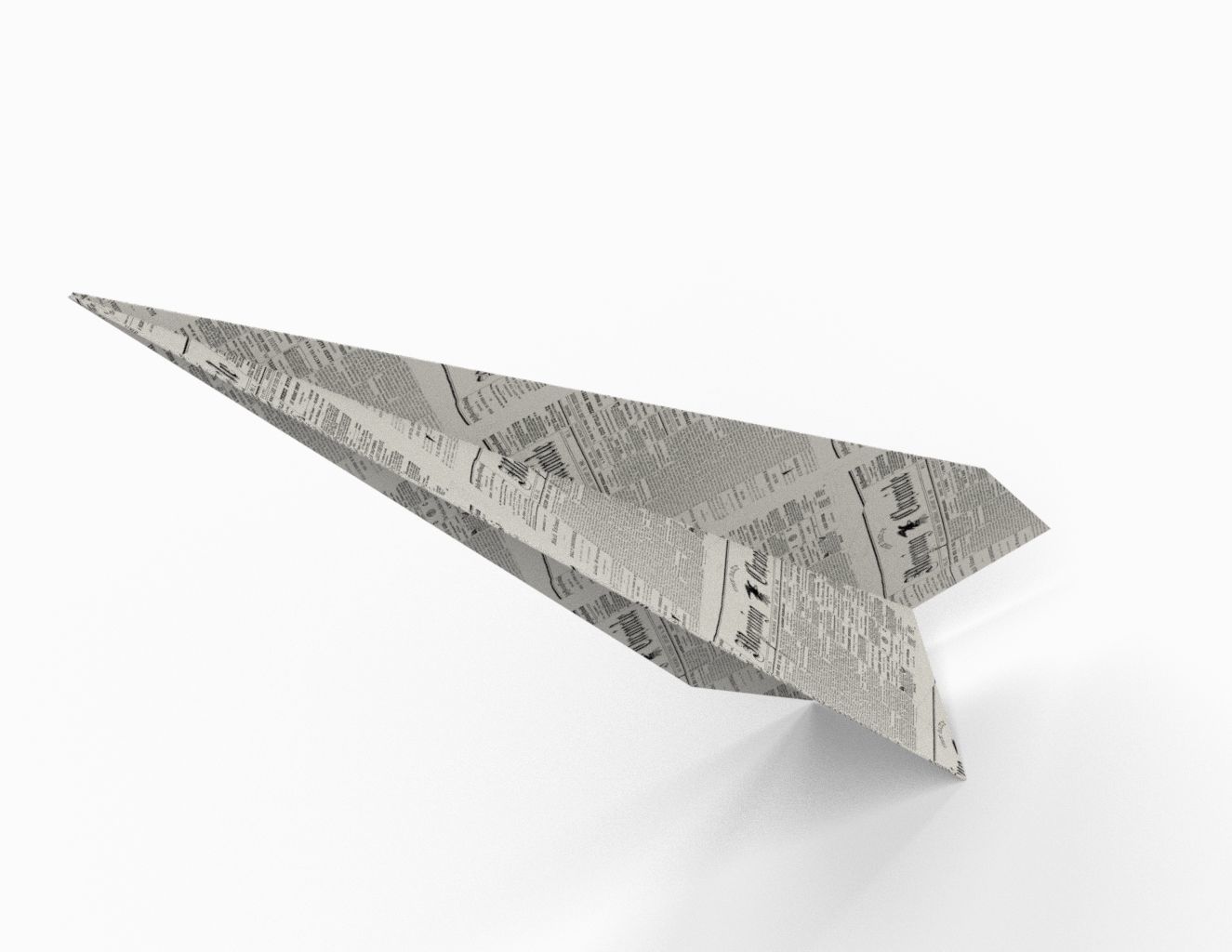 paper airplane Low-poly 3D model_1