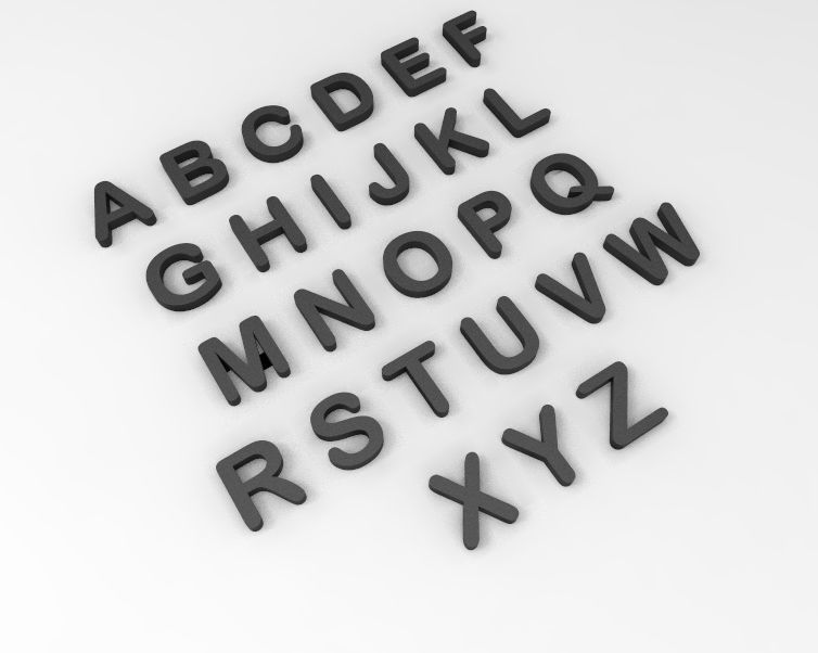 A-Z Alphabets alphabet 3D print model_9