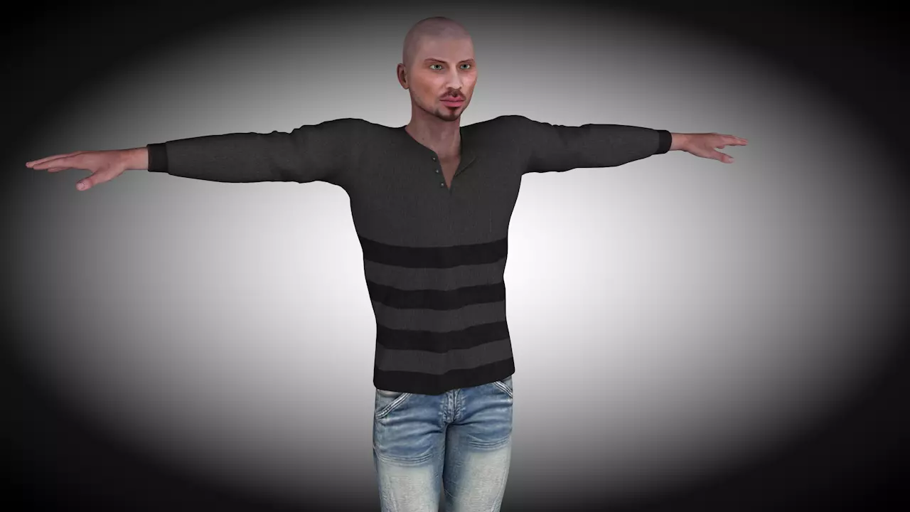 JOHNNY man Free low-poly 3D model