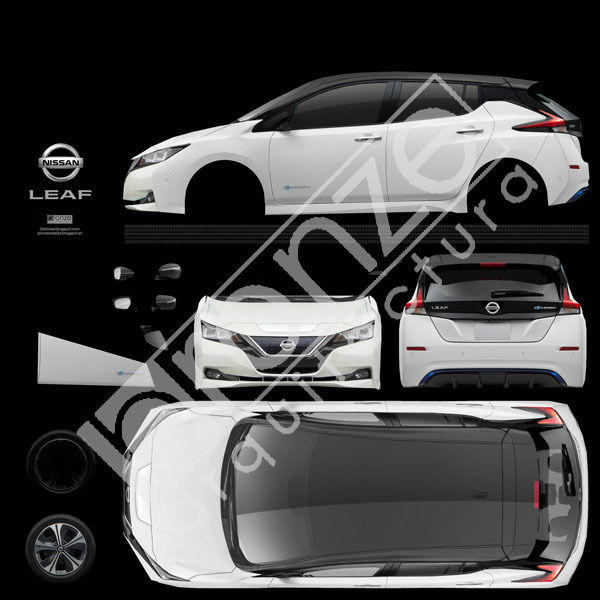 Nissan Leaf 2018 Low-poly 3D model_22