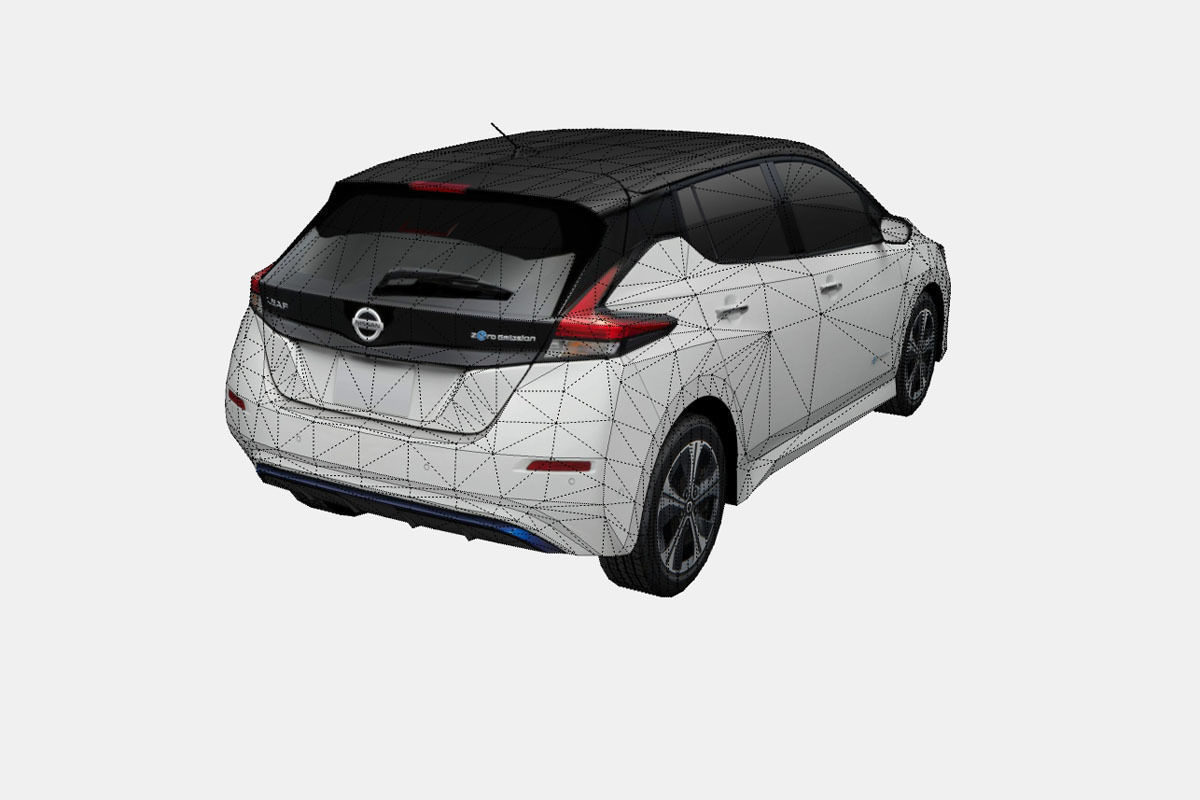 Nissan Leaf 2018 Low-poly 3D model_17