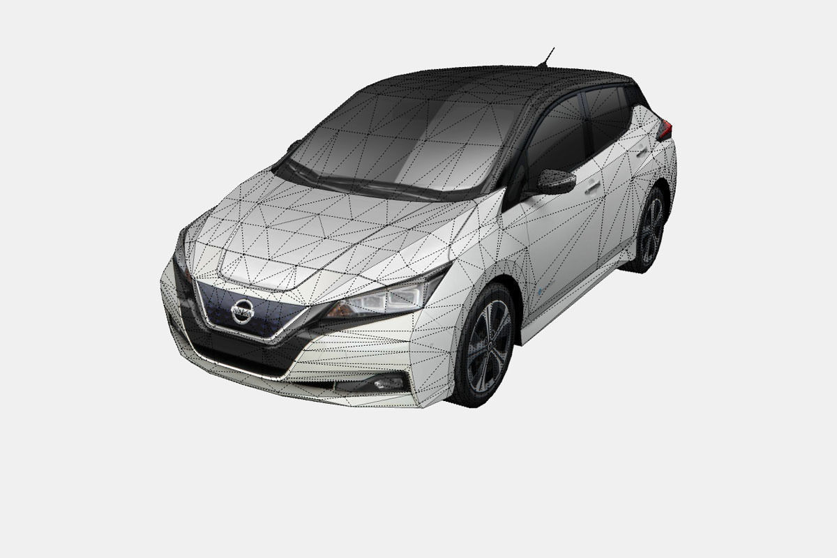 Nissan Leaf 2018 Low-poly 3D model_16