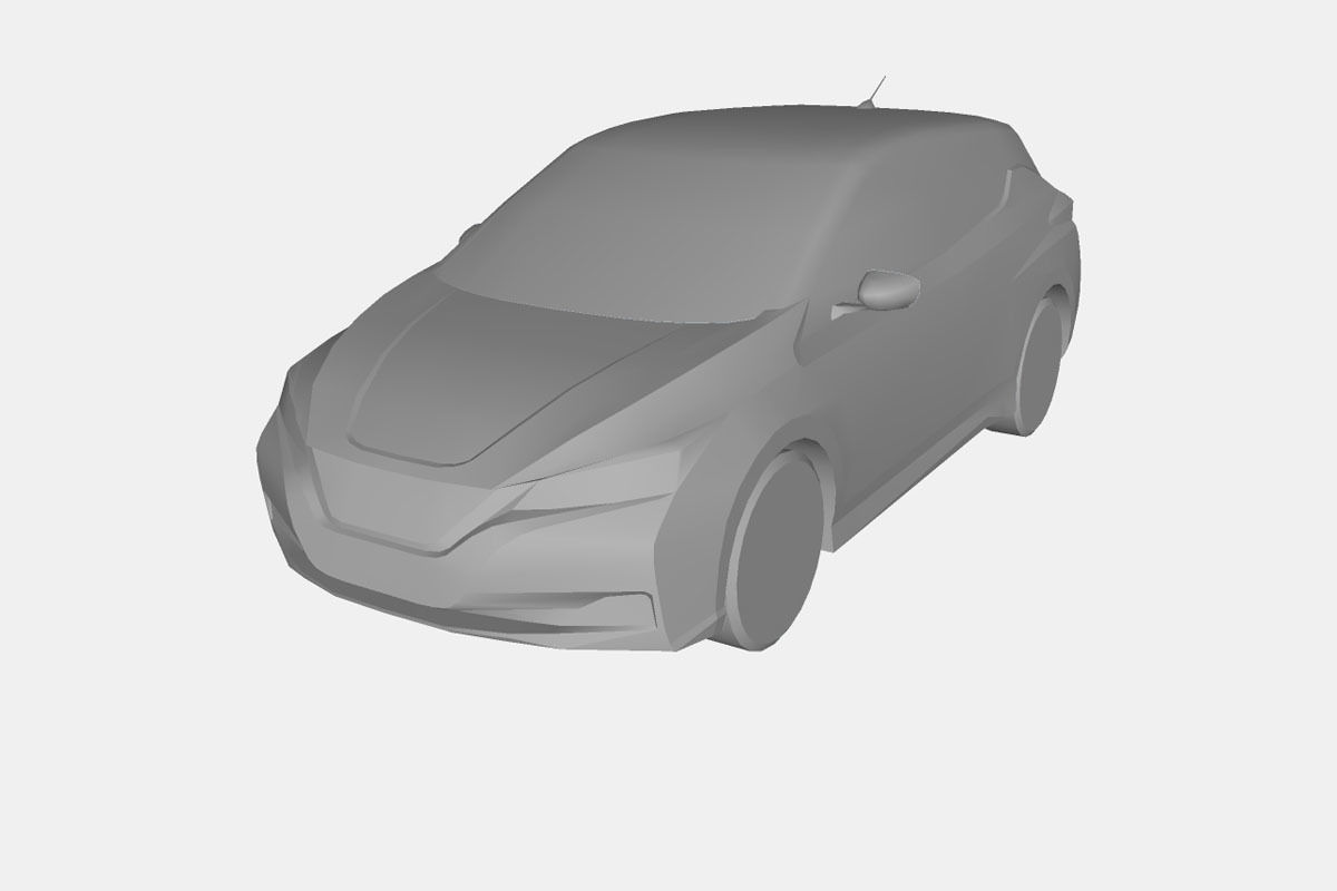 Nissan Leaf 2018 Low-poly 3D model_20