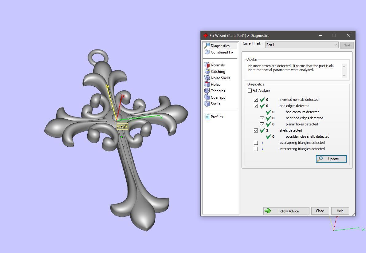 Cross with Gothic elements 3D print model_5