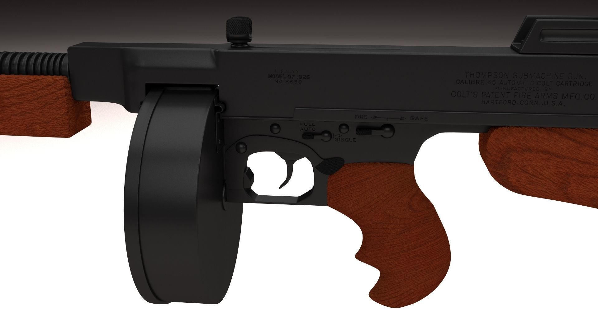Thompson 1928 Submachine gun 3D model_7