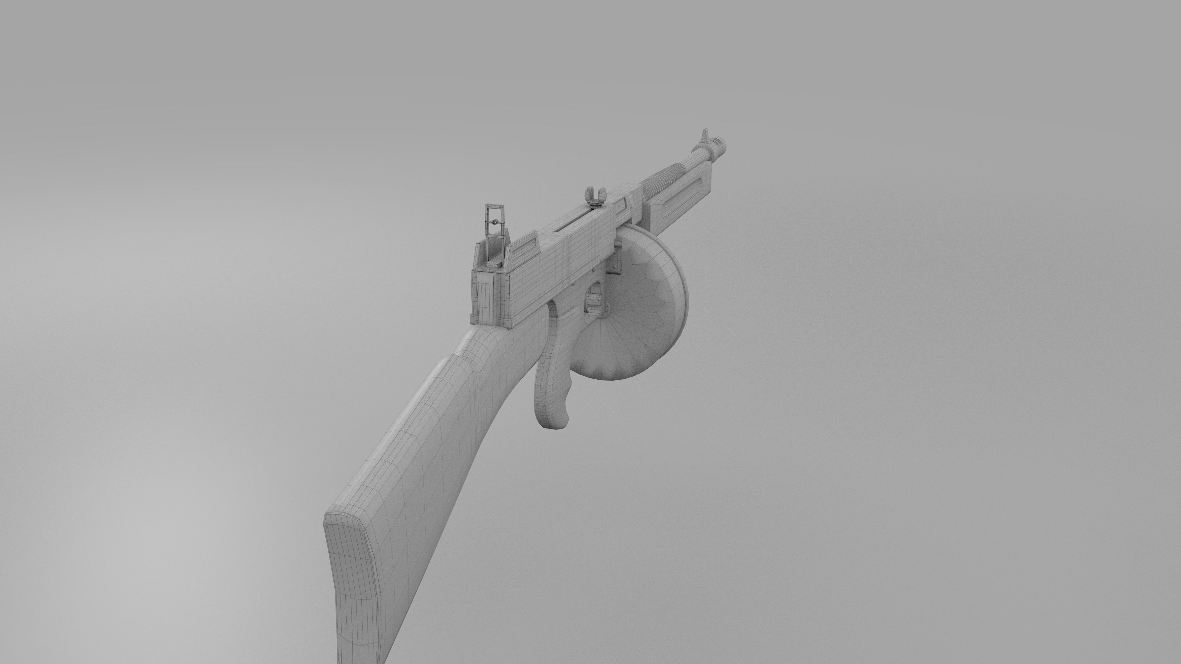 Thompson 1928 Submachine gun 3D model_11