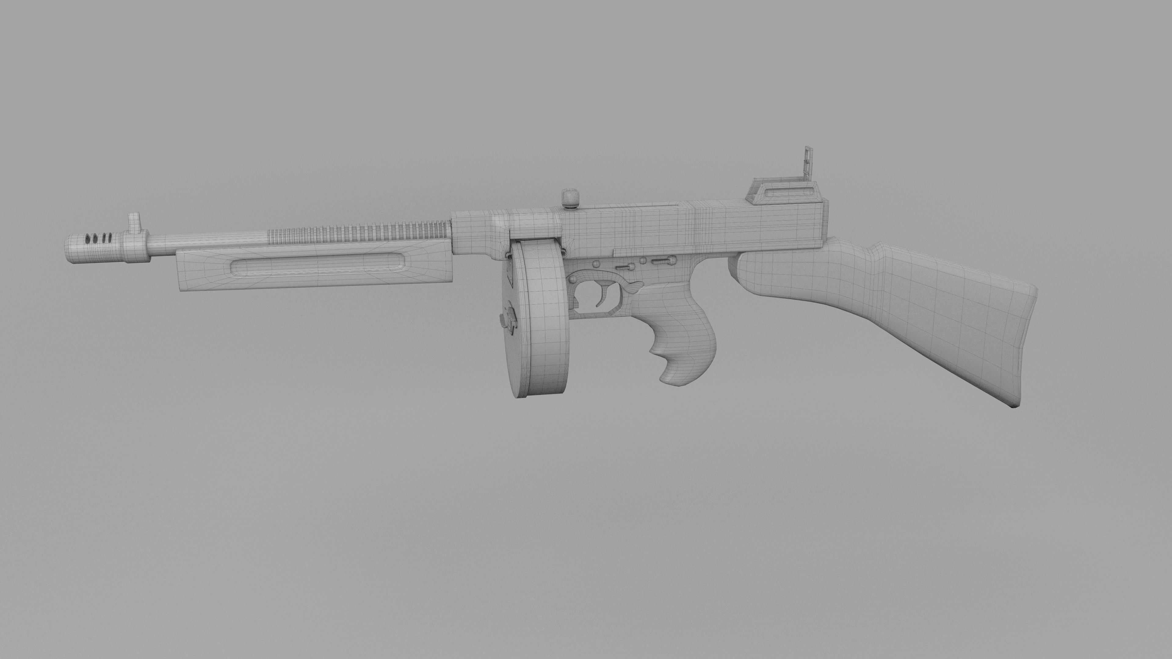 Thompson 1928 Submachine gun 3D model_10