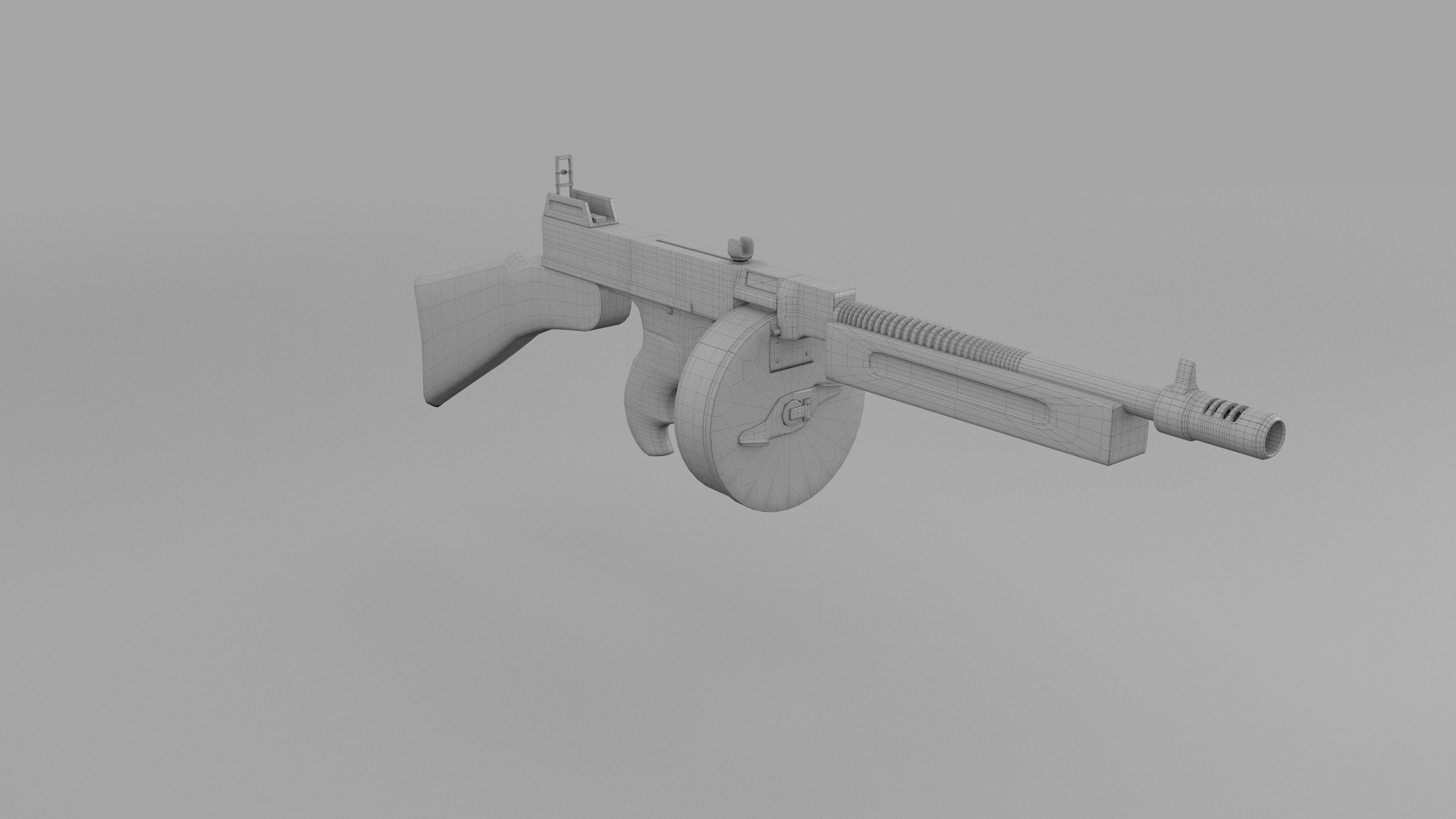Thompson 1928 Submachine gun 3D model_12