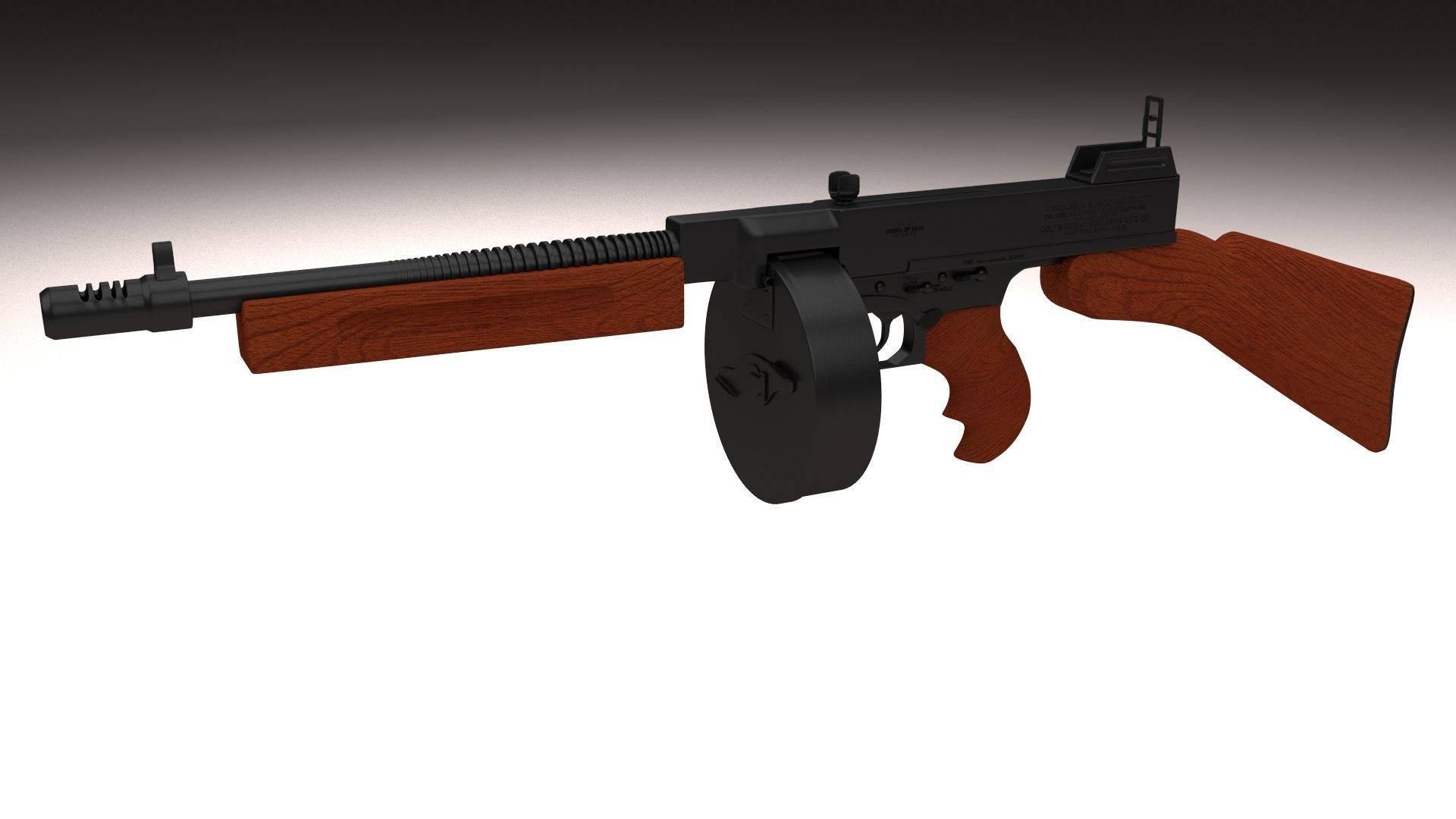 Thompson 1928 Submachine gun 3D model_8