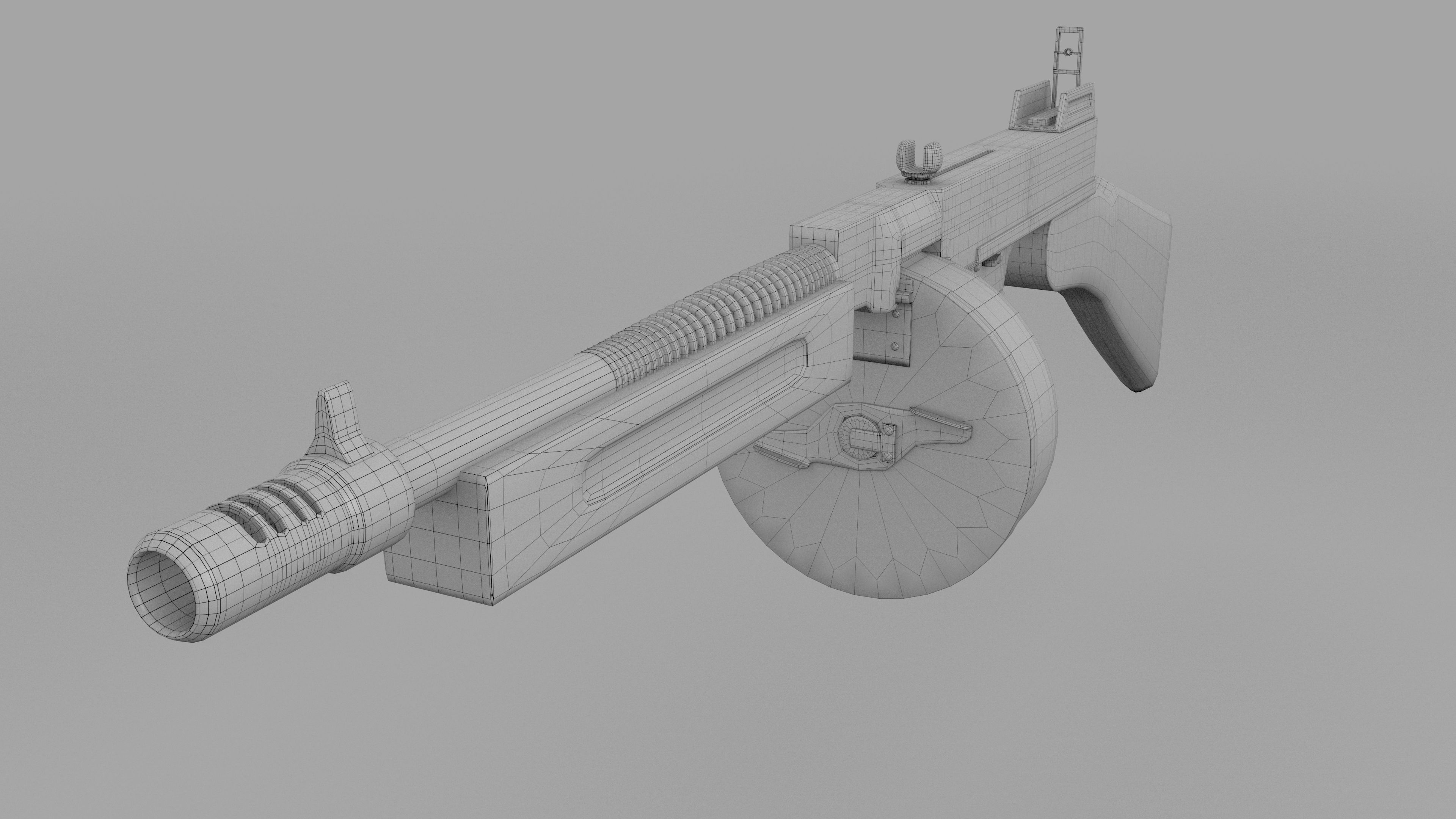 Thompson 1928 Submachine gun 3D model_13