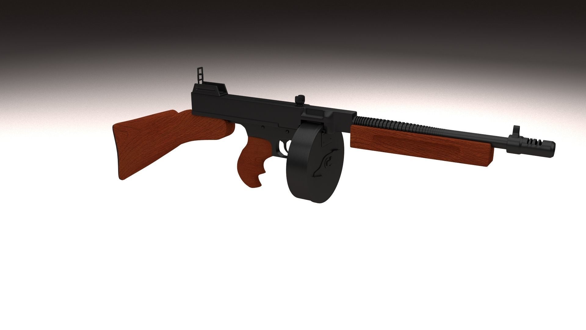 Thompson 1928 Submachine gun 3D model_4