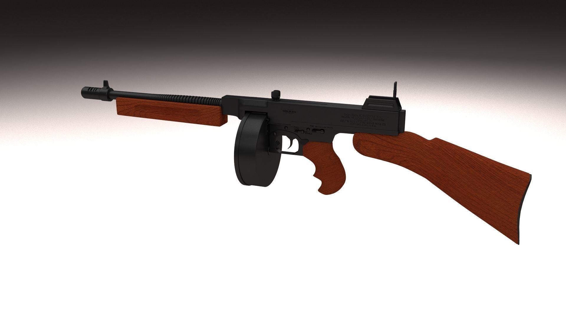 Thompson 1928 Submachine gun 3D model_2