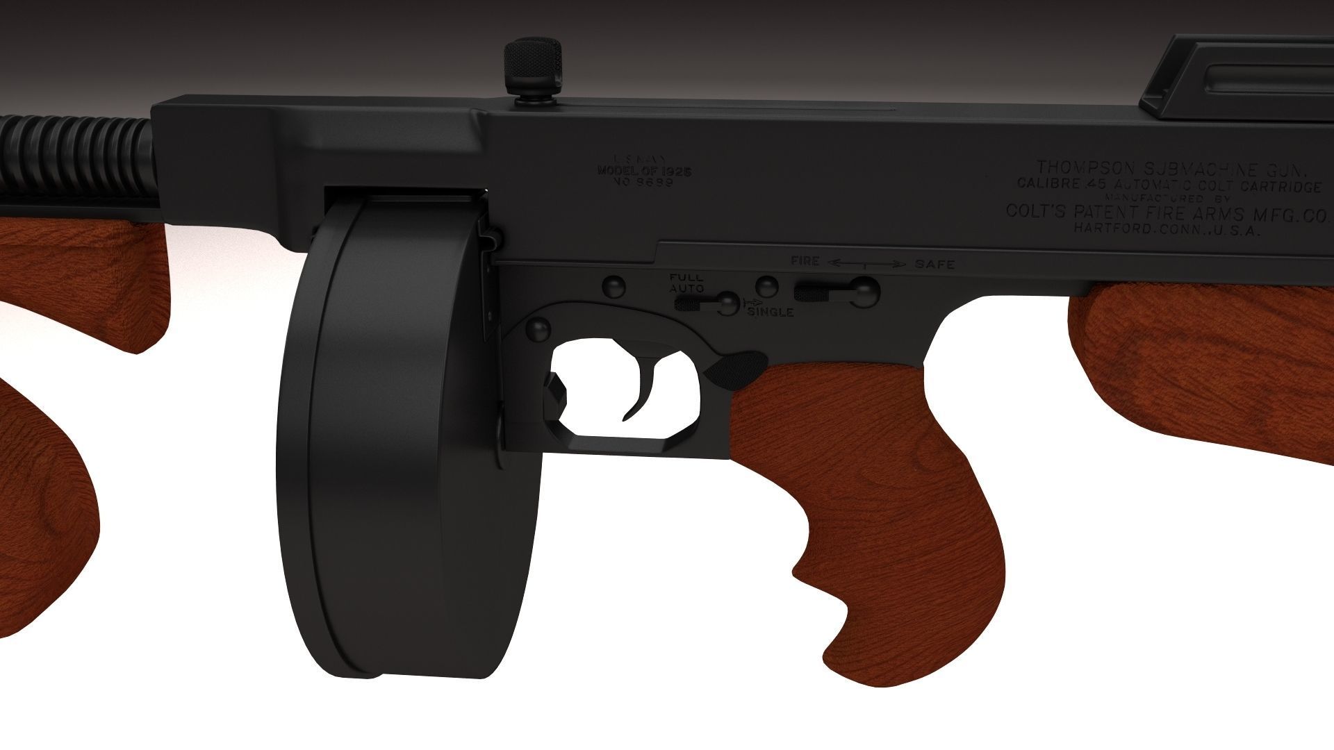 Thompson 1928 Tommy Gun 3D model_4
