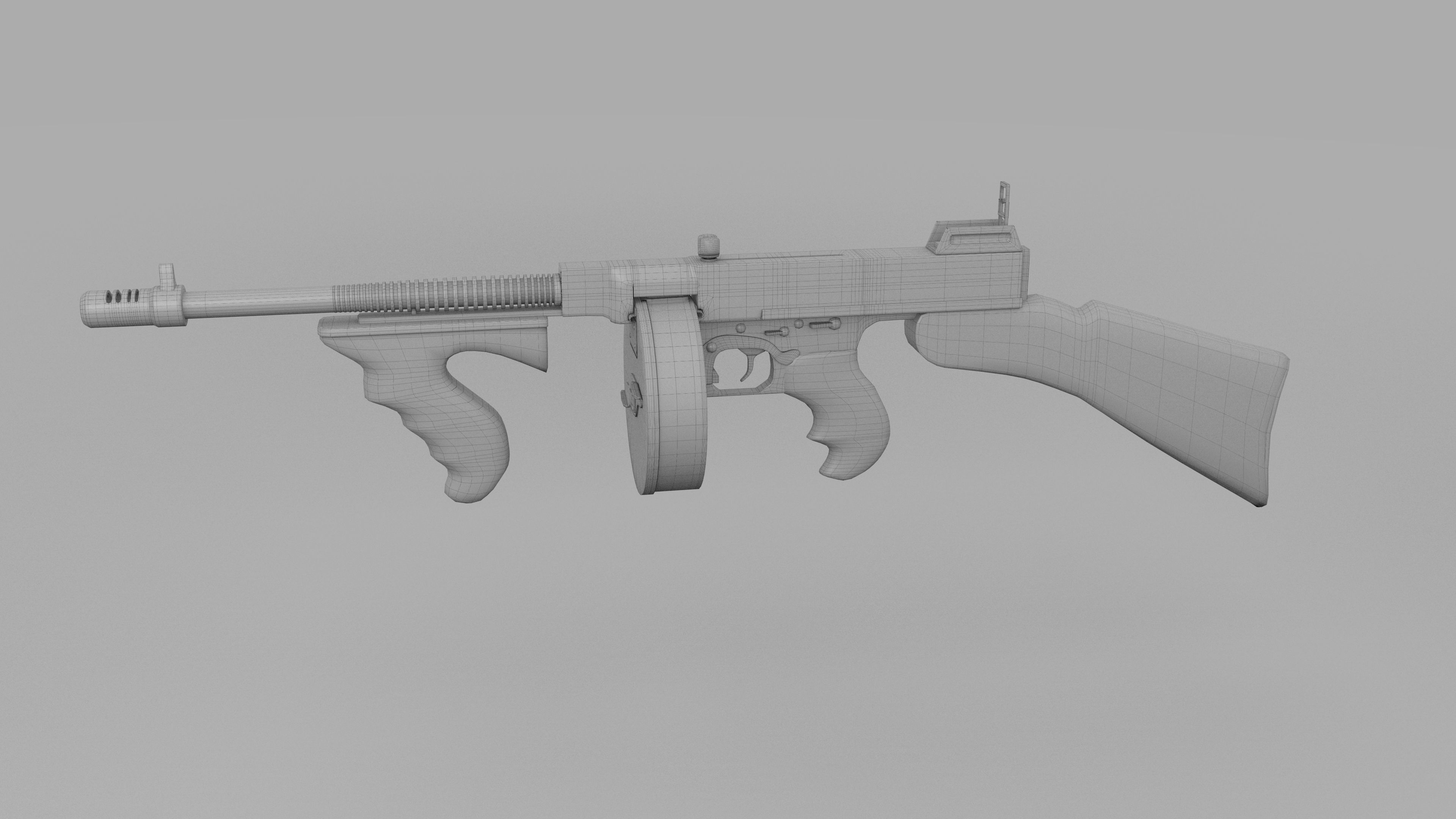 Thompson 1928 Tommy Gun 3D model_6