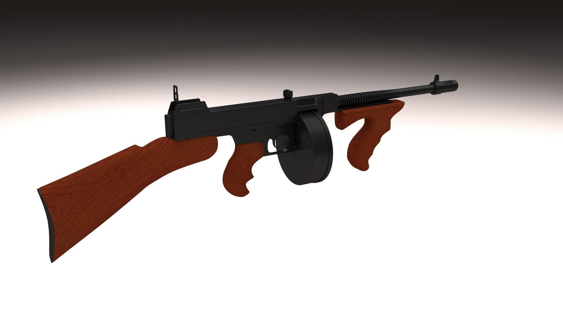 Thompson 1928 Tommy Gun 3D model_2