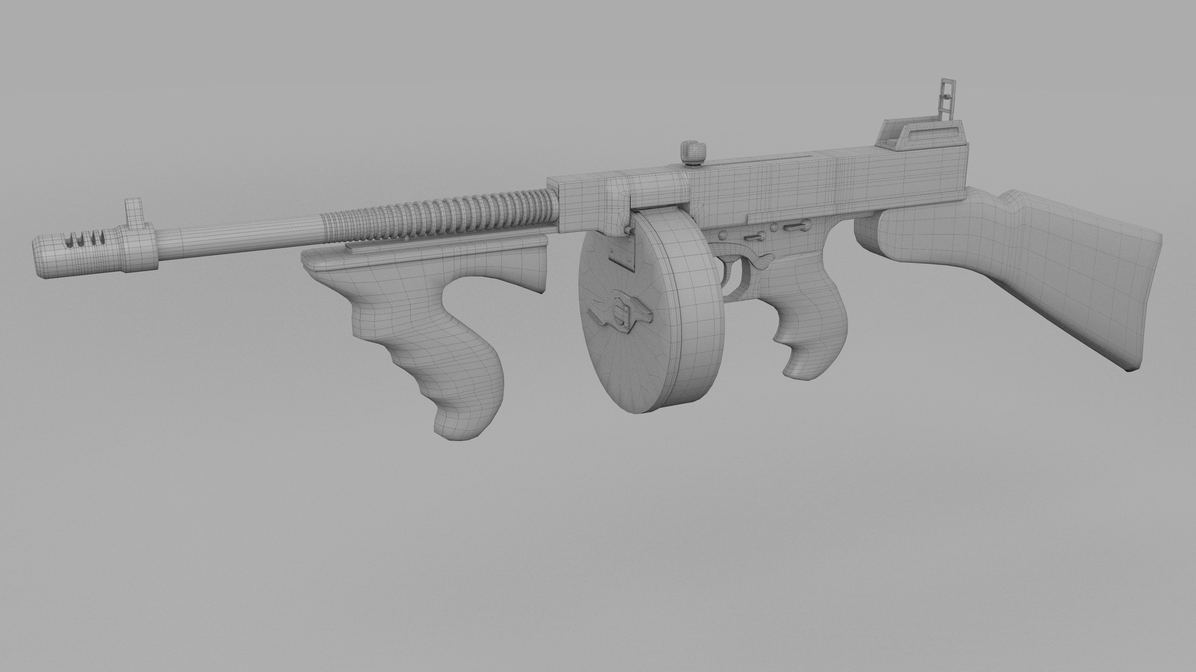 Thompson 1928 Tommy Gun 3D model_9