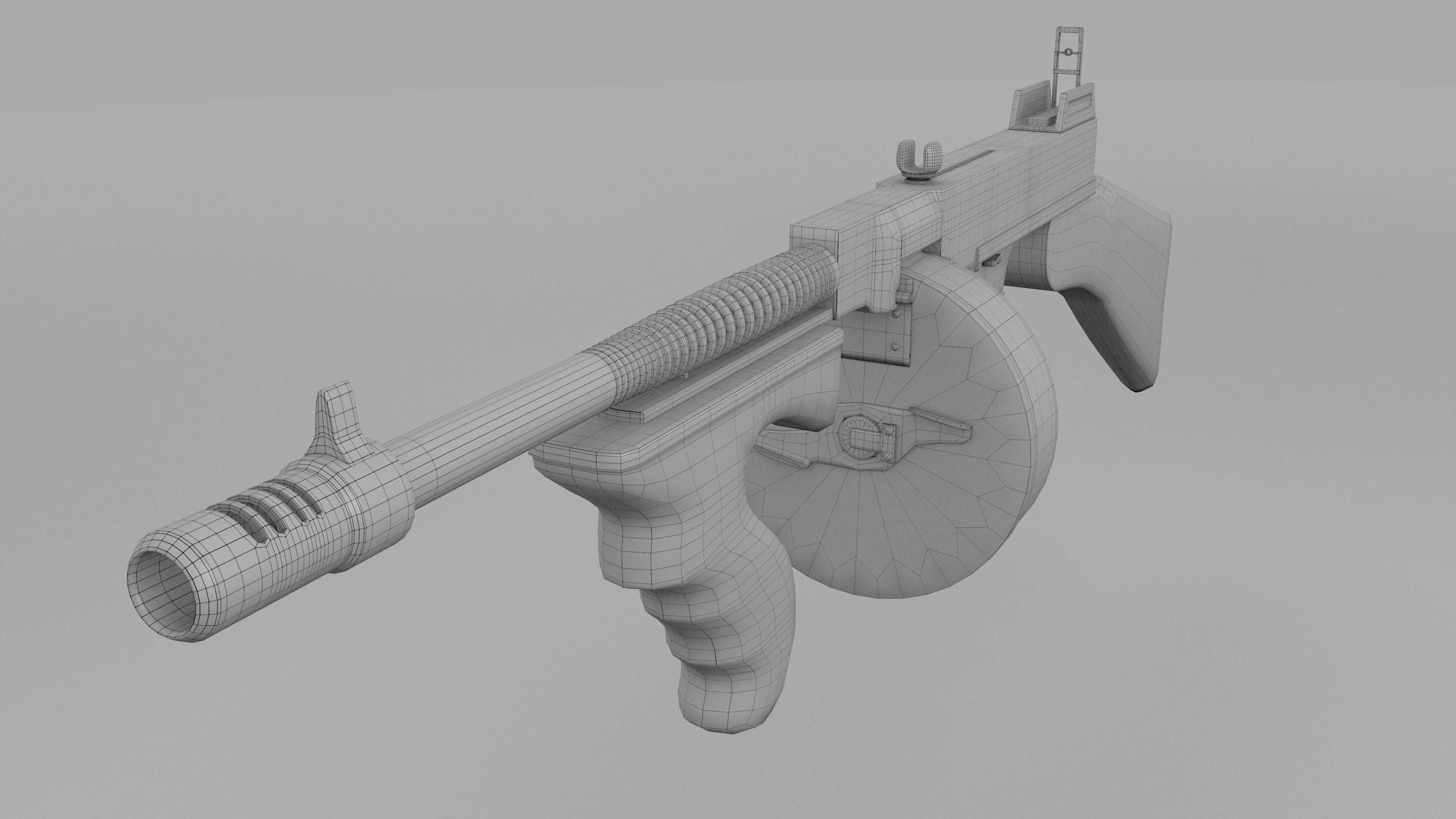 Thompson 1928 Tommy Gun 3D model_7