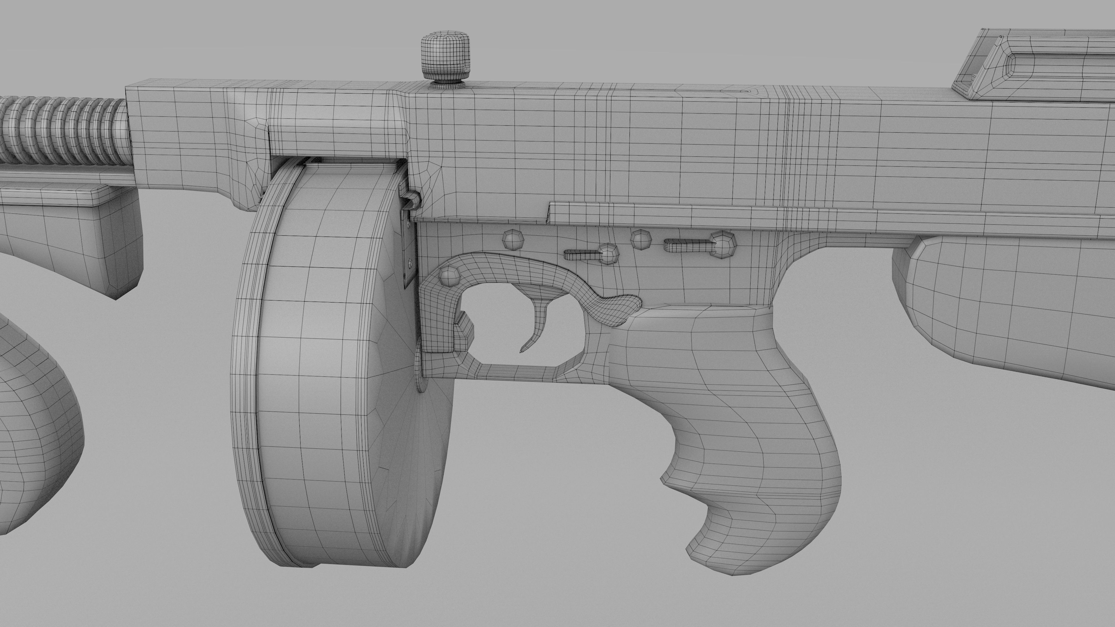 Thompson 1928 Tommy Gun 3D model_8