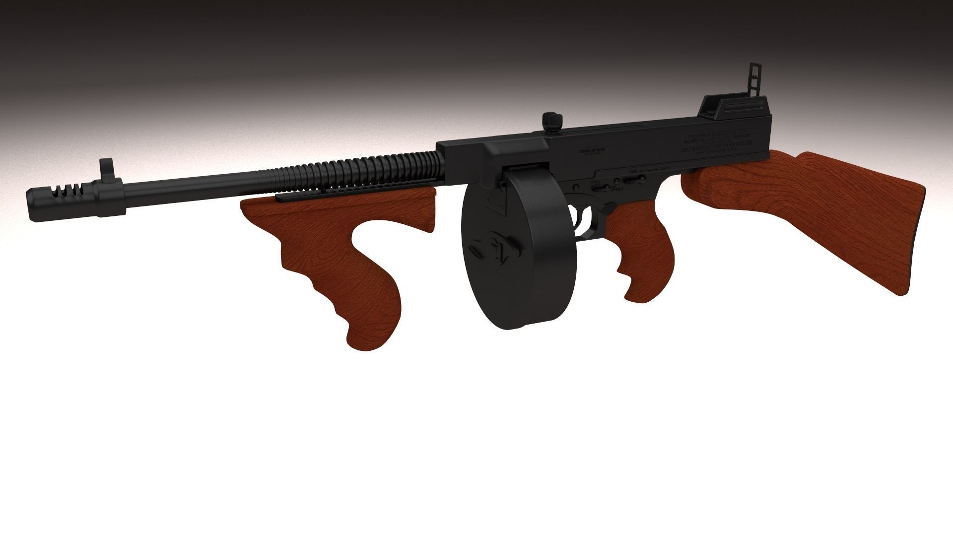 Thompson 1928 Tommy Gun 3D model_5