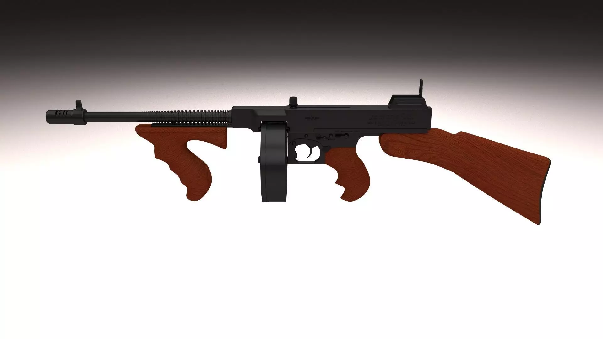 Thompson 1928 Tommy Gun 3D model_0