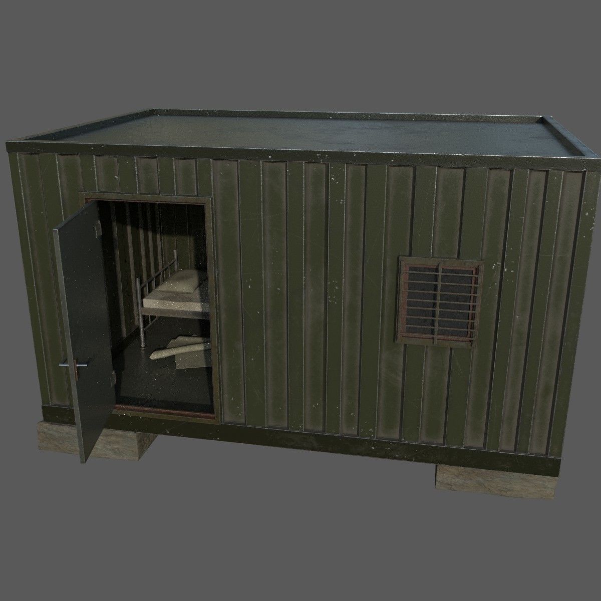 Military Base Low-poly 3D model_3