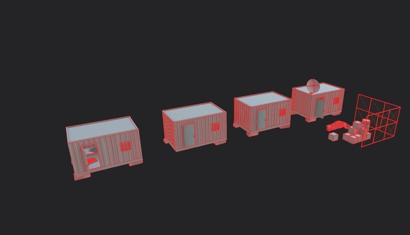 Military Base Low-poly 3D model_10