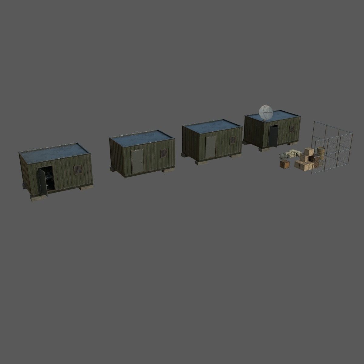 Military Base Low-poly 3D model_5