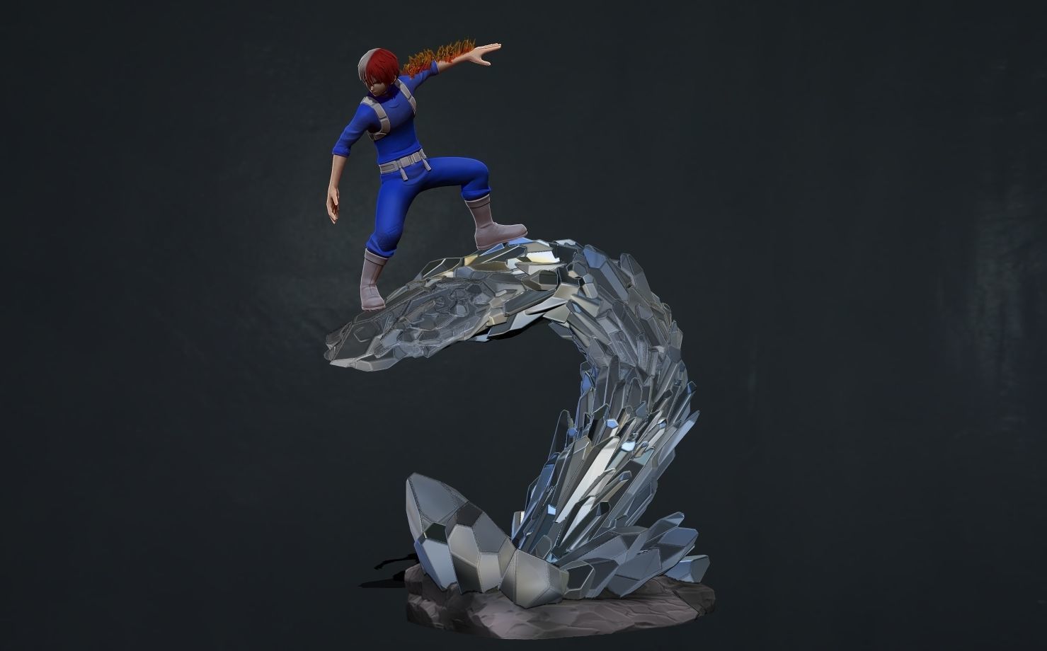 todoroki - my hero academia - mha 3d print statue 3D print model_2