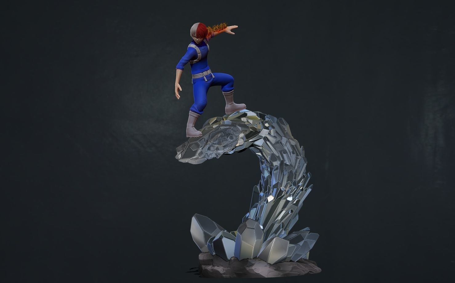 todoroki - my hero academia - mha 3d print statue 3D print model_7