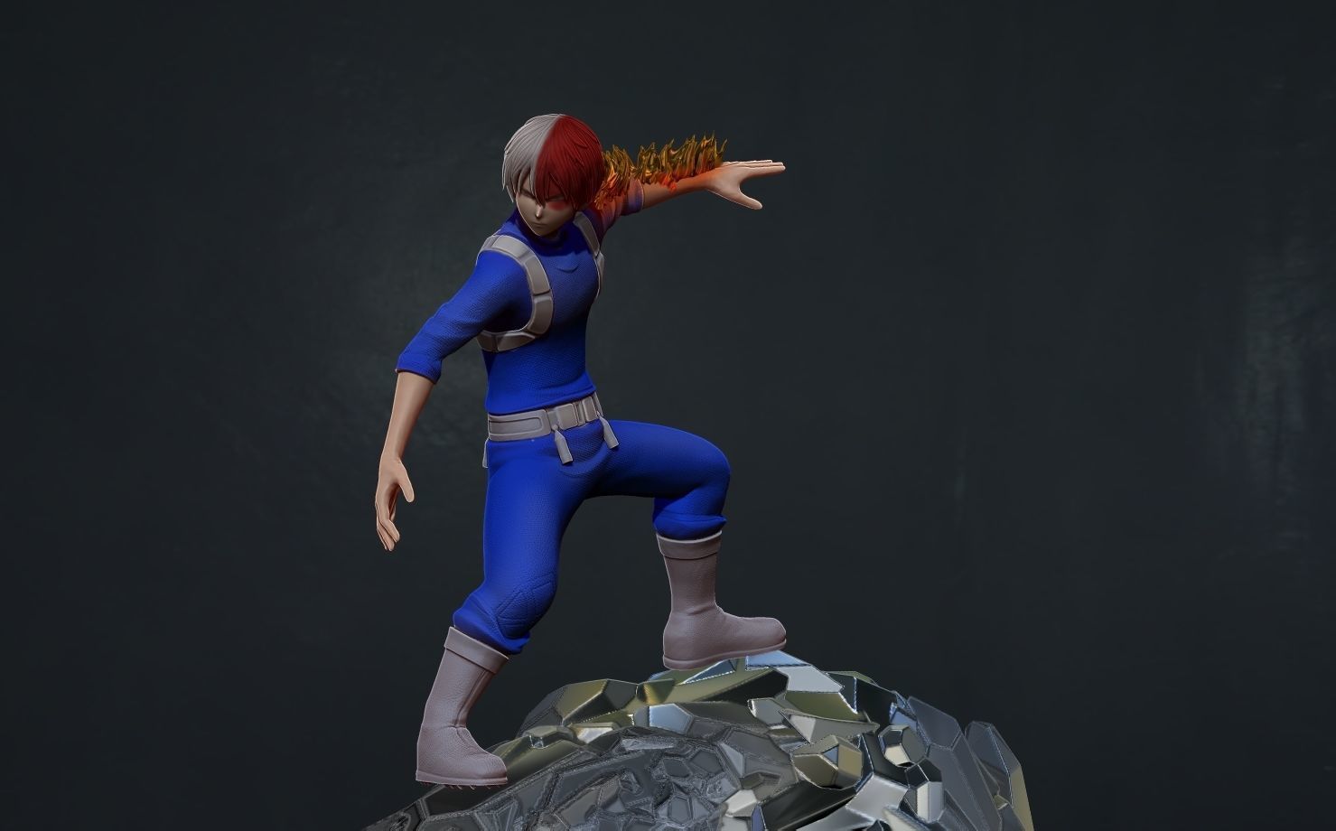 todoroki - my hero academia - mha 3d print statue 3D print model_6
