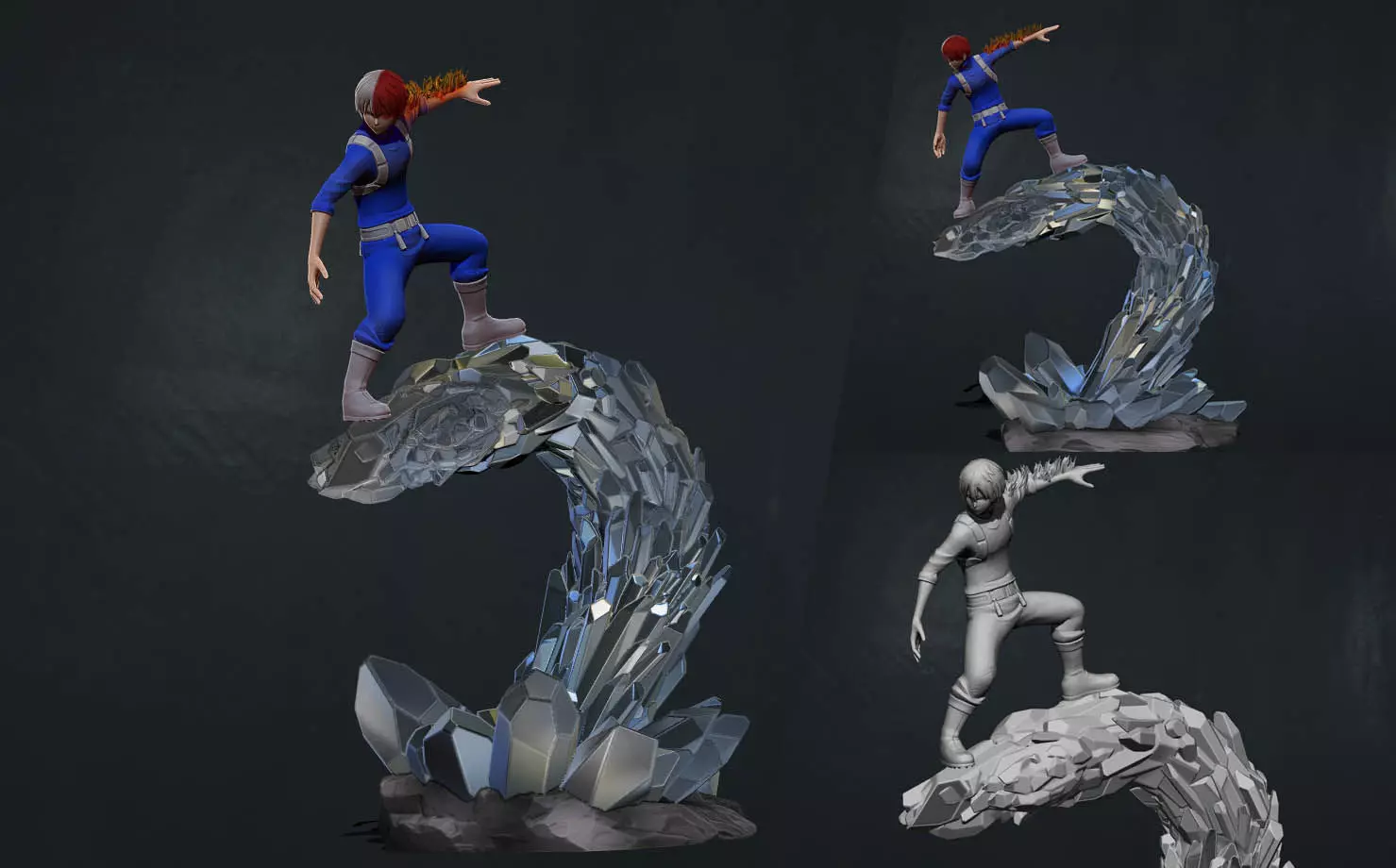 todoroki - my hero academia - mha 3d print statue 3D print model_0